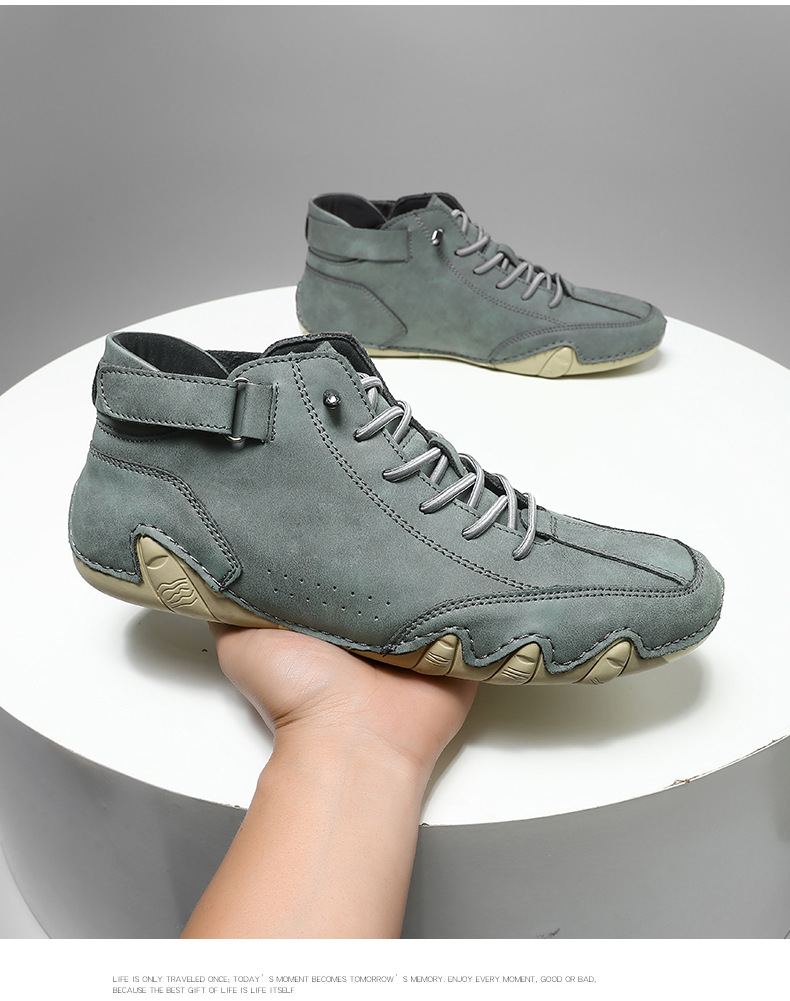 亚马逊热销马丁靴秋冬季跨境爆款高帮八爪鱼男鞋男士休闲短靴子详情36