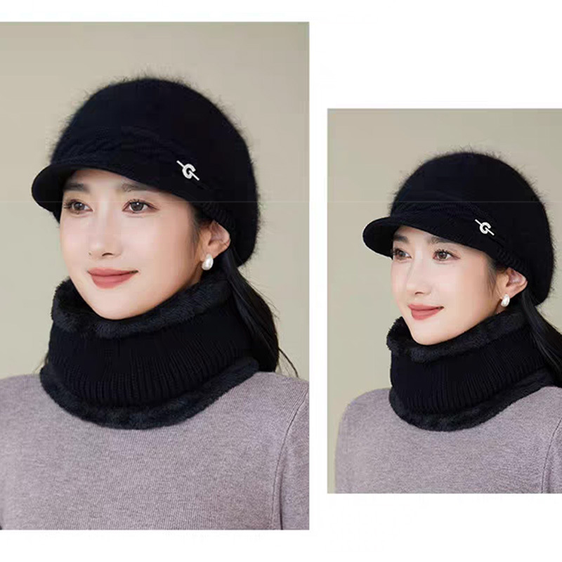 冬季妈妈帽子老太太毛线帽女士加绒兔毛保暖针织帽时尚百搭详情17