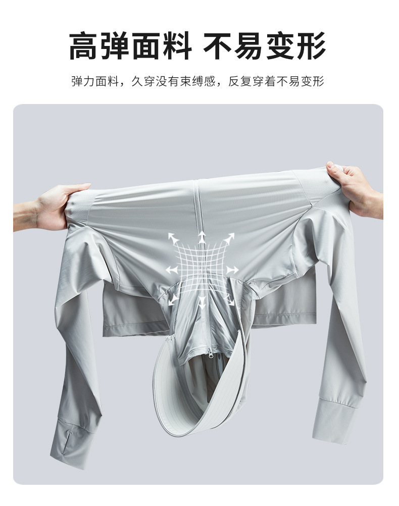 Banana and lemon Sun-protective clothing for women, detachable brim, original gauze, ice silk, cool feeling, UV protection, long-sleeved sun-protective cycling suit pic 31