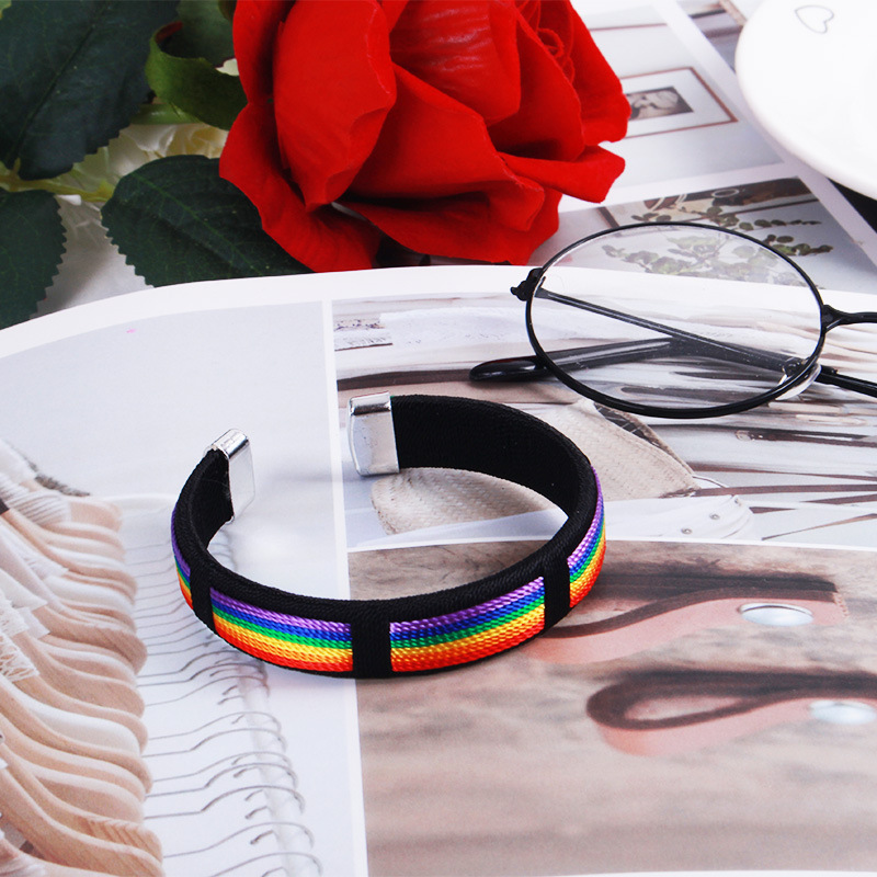 彩虹手环开口手环女闺蜜情侣手镯手表带韩版学生网红手链详情8