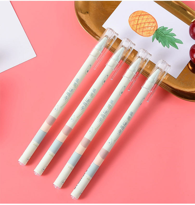 Wholesale of boxed cartoon gel pens, student writing and problem-solving ballpoint pens, 0.5mm black cap signature pens pic 16