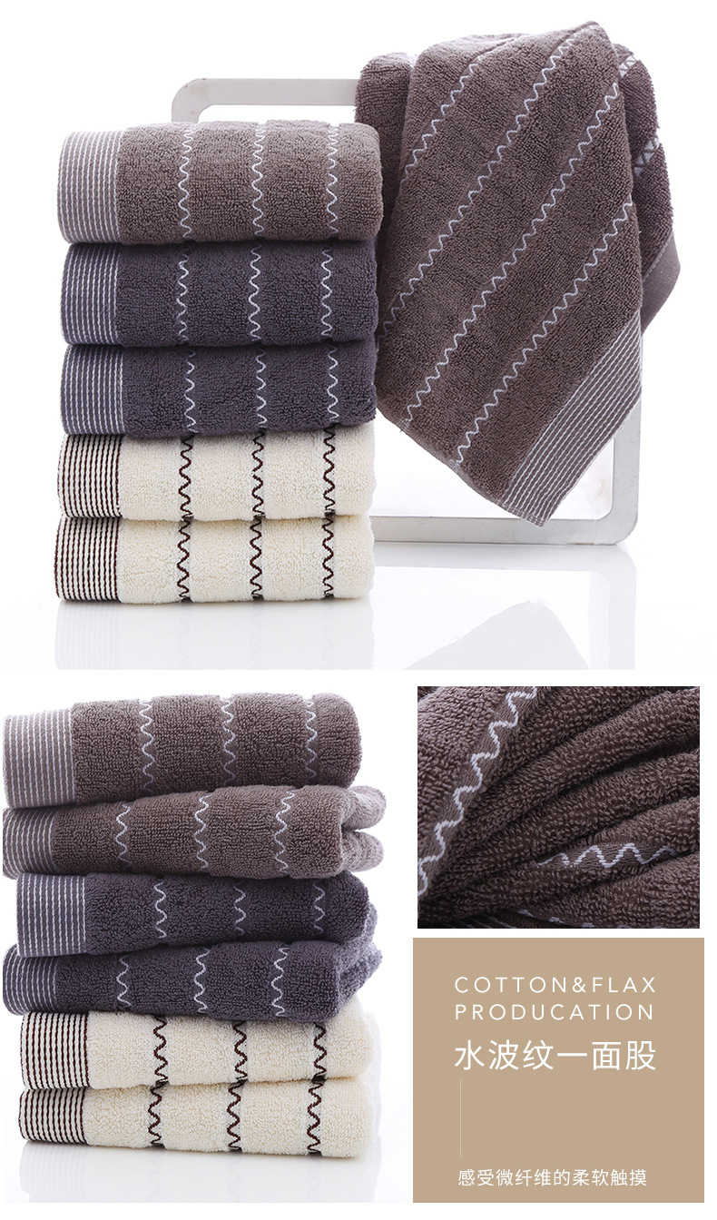 Wholesale factory of pure cotton household face towels, adult thickened absorbent advertising embroidered logo towels, all cotton pic 23