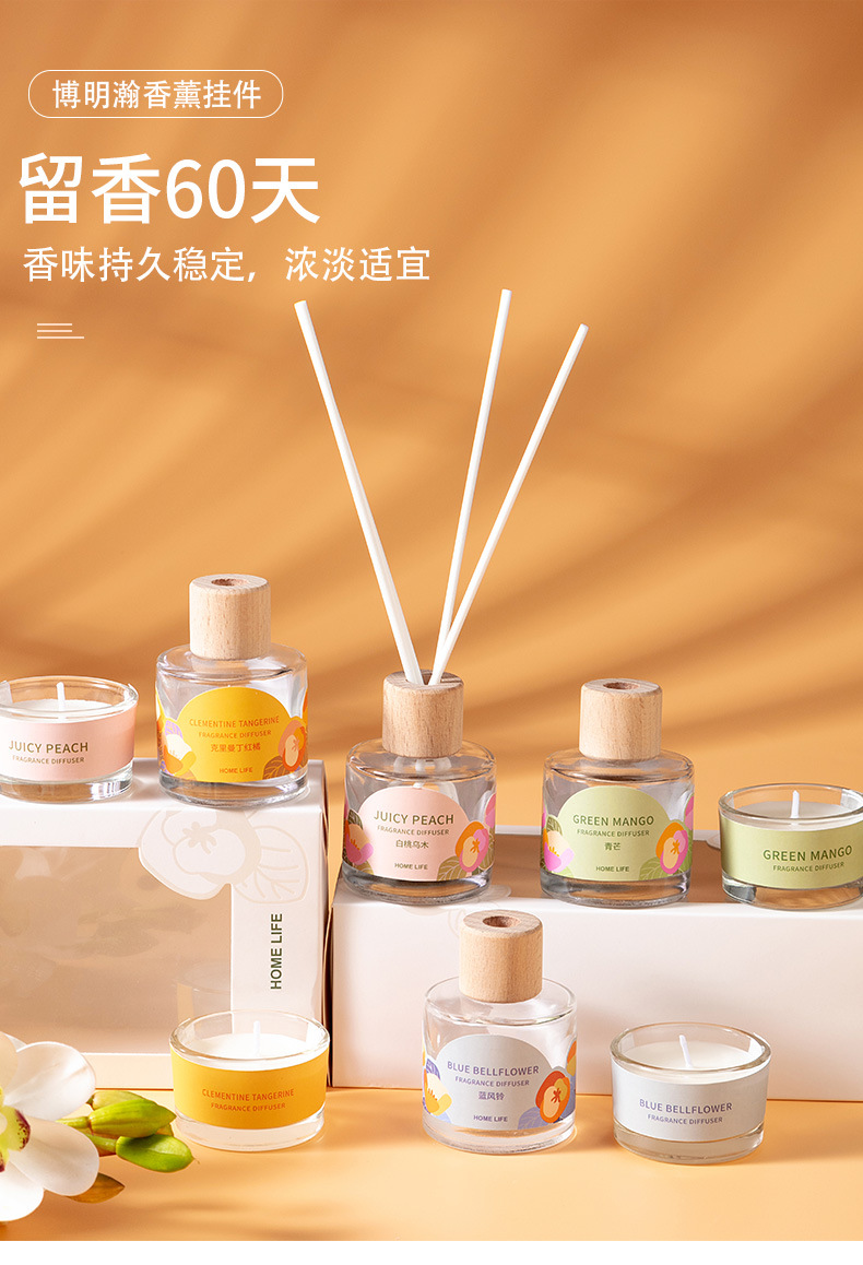 家用无火香薰蜡烛两件套客厅卧室持久香味香水摆件车内除异味香氛1详情2