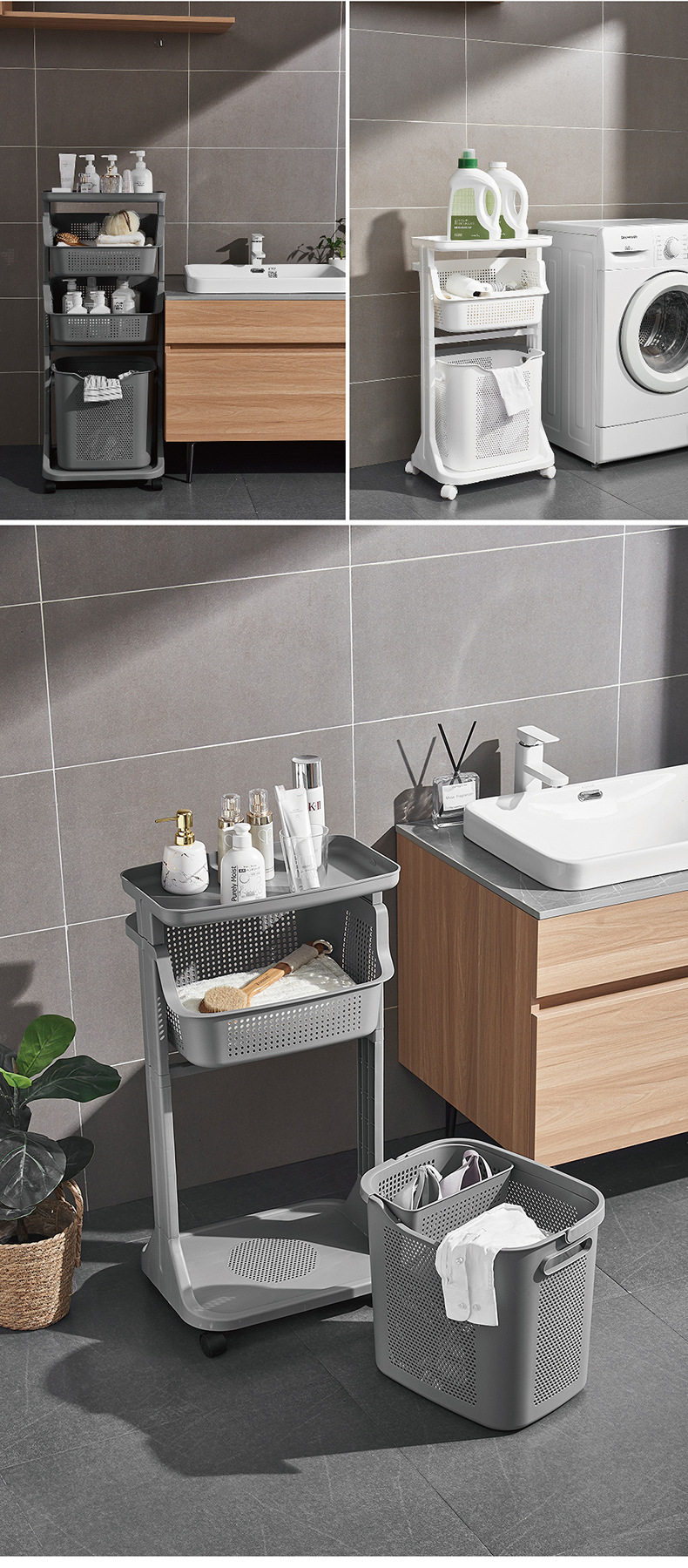 Storage rack, laundry tub, storage basket, dirty clothes basket, lazy corner dirty clothes basket, household bathroom, dirty clothes basket pic 5