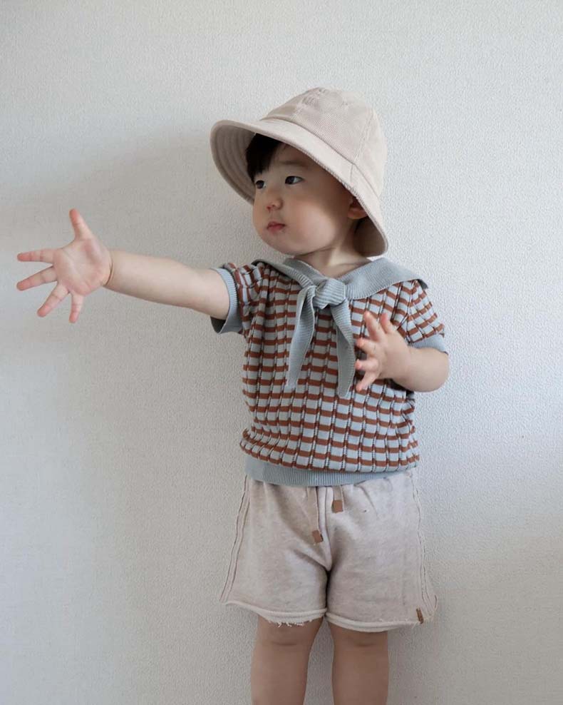 knit planet女童领结上衣镂空喇叭裤套装夏季薄款莫代尔棉针织衫详情14