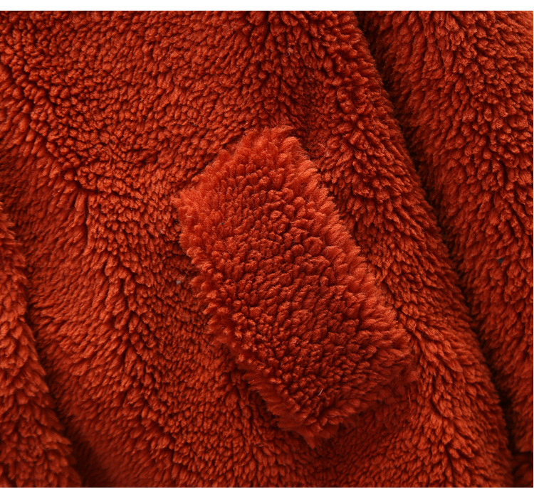 A new autumn and winter casual lambskin plush fur coat for women, a short Korean-style granular fleece warm top pic 9