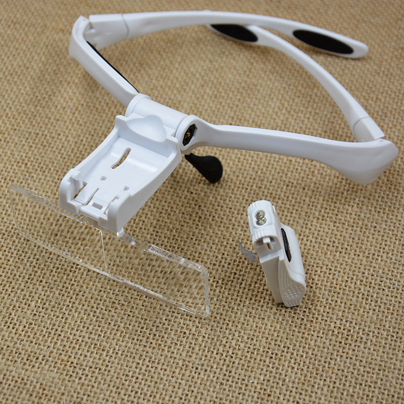 LED lamp 9892BP battery model /BC charging model head-mounted glasses, high-definition acrylic multi-magnification lens, reading electronic repair magnifying glass pic 14