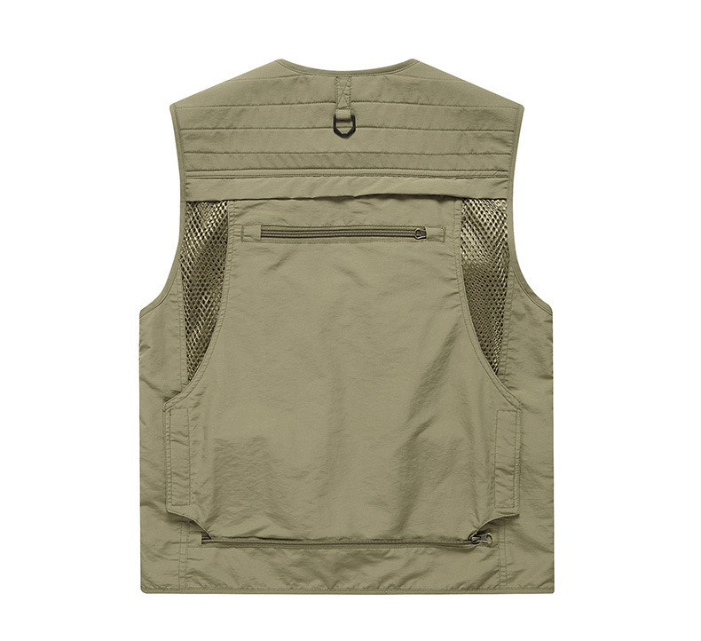 工装跨境透气坎肩马甲定制男士摄影多口袋钓鱼安全反光背心印logo详情12