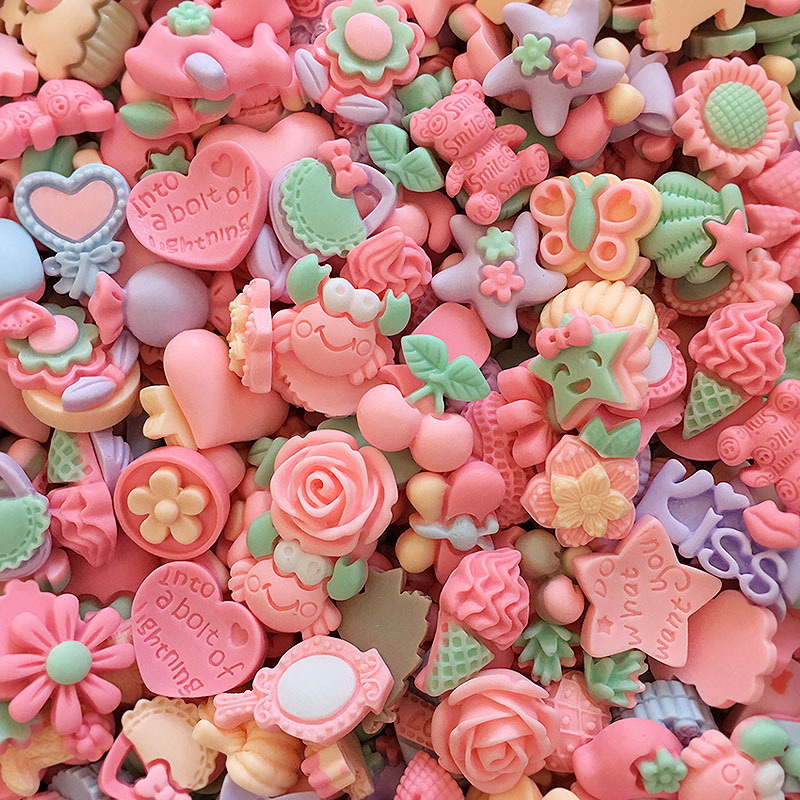 Small matte mixed resin accessories, cream phone case patches, cartoon diy accessory factory direct sales pic 2