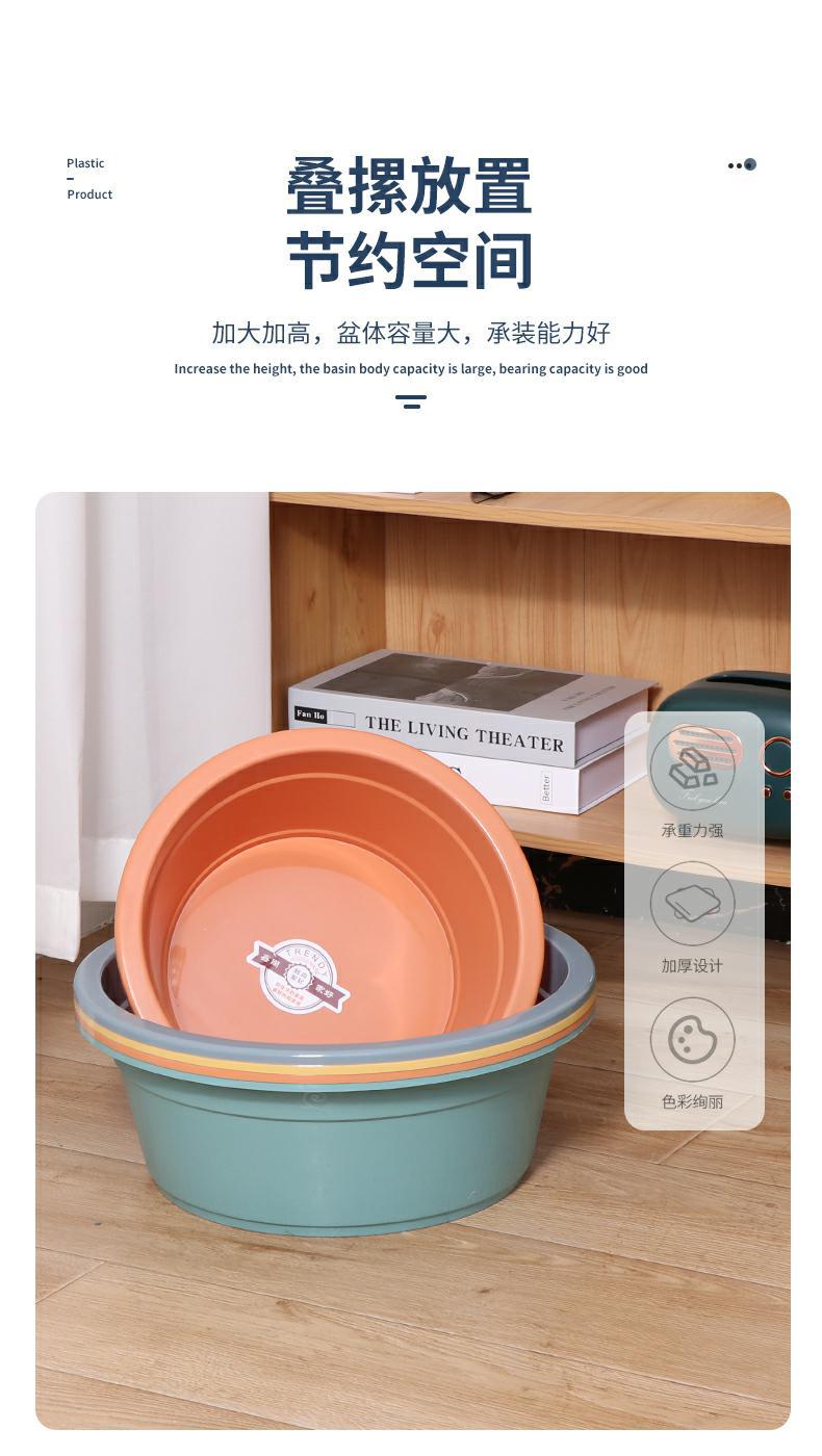 Plastic washbasin, 36cm basin, student laundry and foot wash basin, can be printed with LOGO advertisement, gift basin pic 2