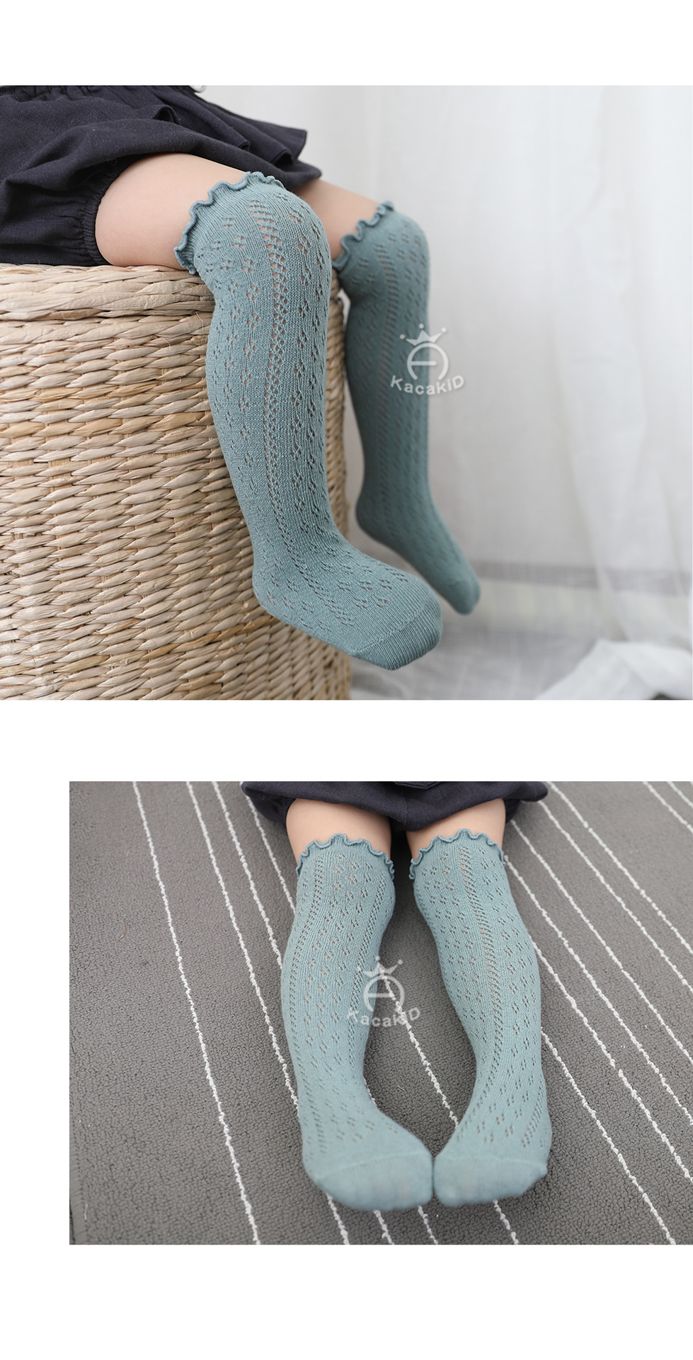 夏季防蚊袜婴儿儿童a类网眼袜西班牙女宝宝袜子中筒袜长筒袜童袜详情14