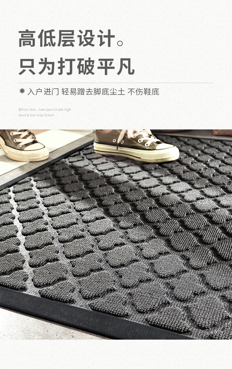 The company building entrance mud scraper mat, outdoor anti-slip rubber floor mat, hotel entrance foot mat, shopping mall advertising carpet pic 3