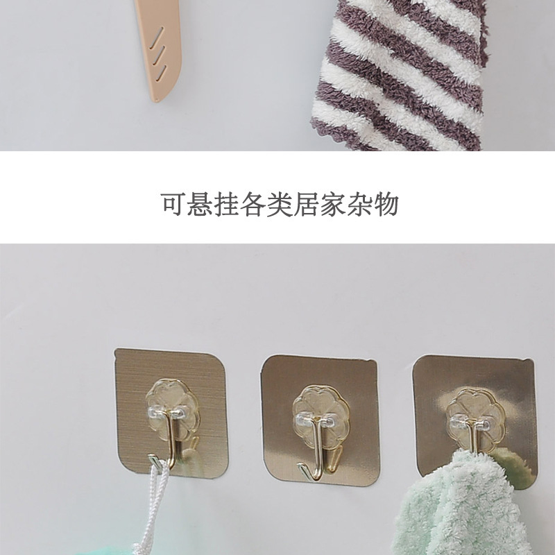 Metal wire brushed hook adhesive, seamless magic adhesive, bathroom and kitchen waterproof, super strong load-bearing hook wholesale pic 6