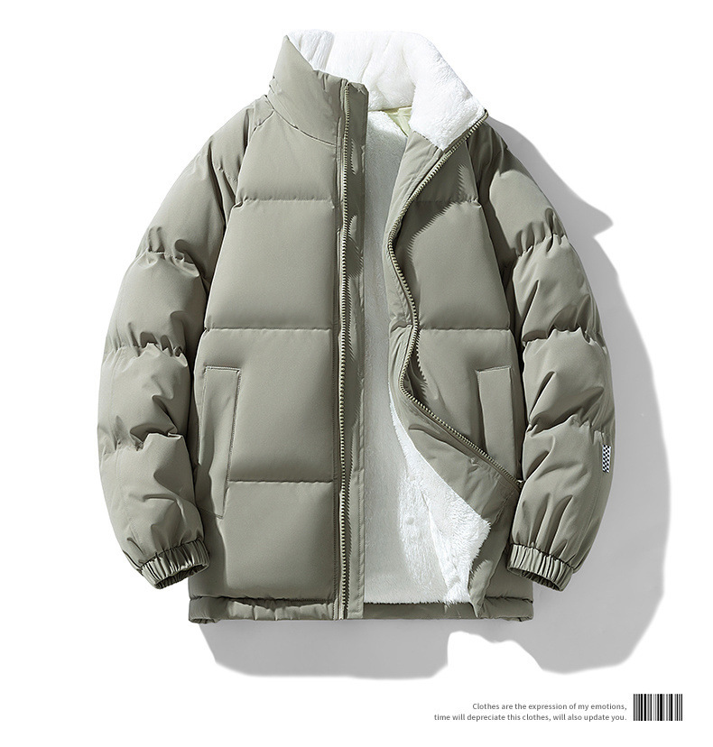 冬季羊羔绒棉衣羽绒棉服男士立领户外面包服加厚保暖外套情侣棉袄详情12