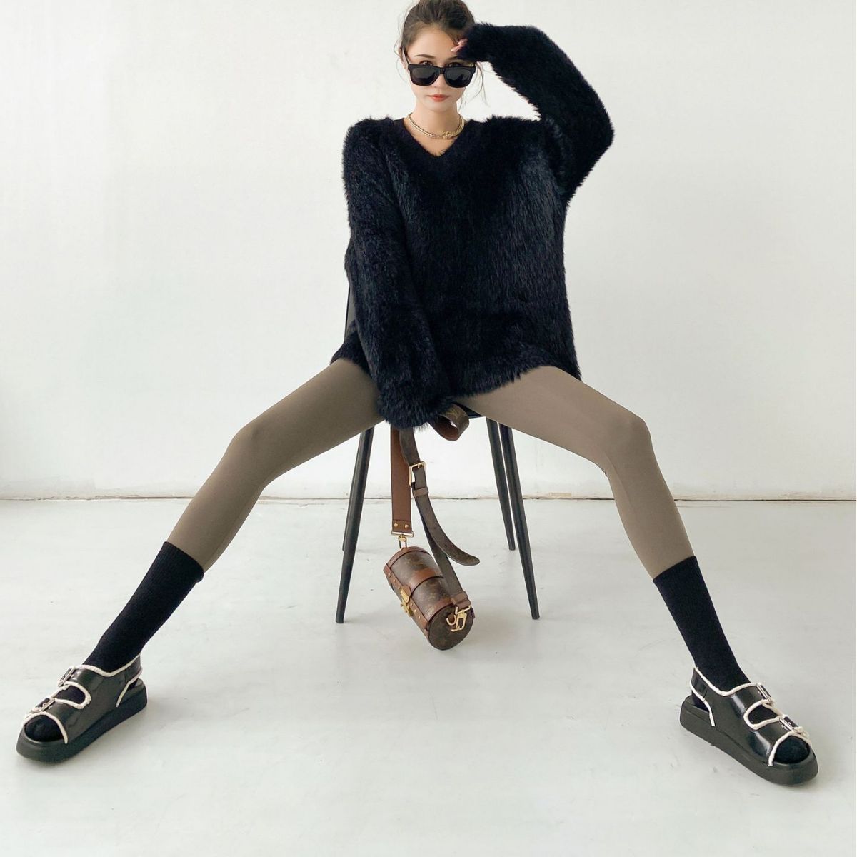 Wholesale of 2023 Spring and autumn tight-fitting high-waisted leggings, water-sparkling Barbie pants, a must-have for lifting buttocks, 9-inch pants, a one-piece replacement for women pic 89