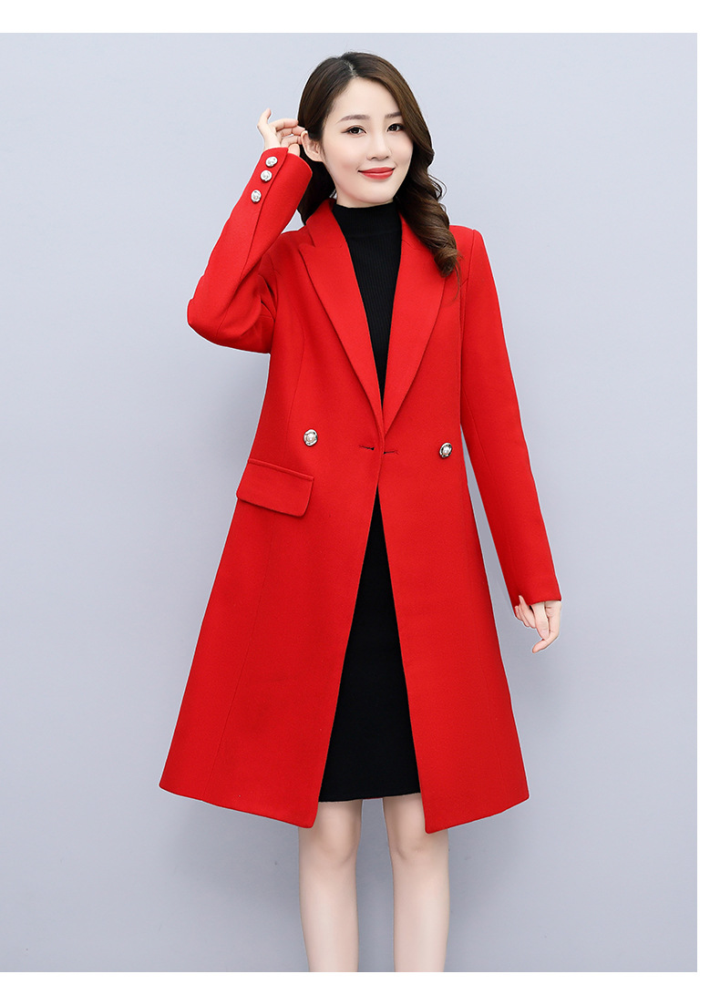 High-end woolen coat for women, mid-length, 2021 autumn/winter new style, fashionable and elegant, a slimming and form-fitting woolen coat for socialite pic 18