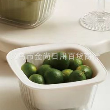 Multi-style and multi-color Nordic double-layer hollowed-out plastic draining baskets for vegetables and fruits, draining water for washing rice and vegetables in the kitchen pic 4
