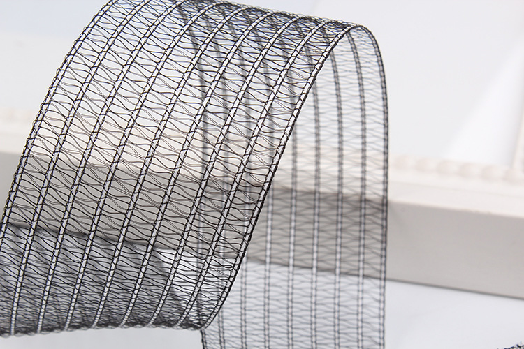 Dingxin Ribbon Wholesale: White line striped hollowed-out fish thread ribbons, DIY handcrafted bow ribbons, headwear, mesh ribbons pic 10