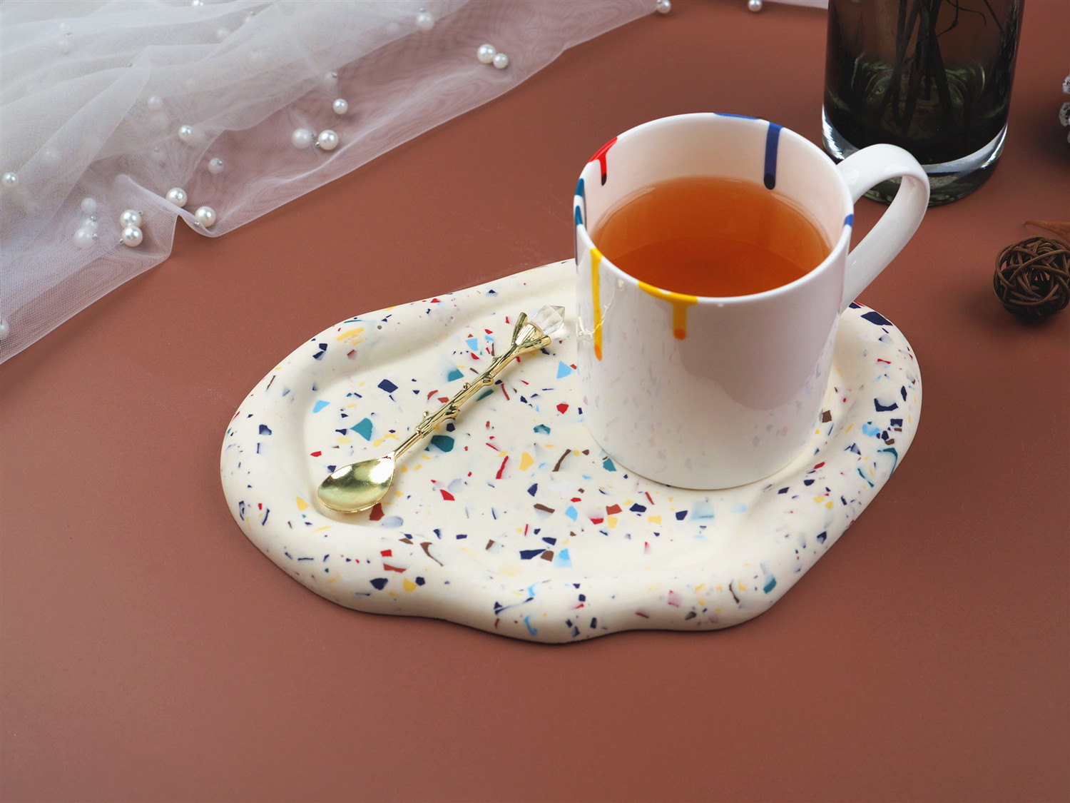 diy resina goteo irregular nubes platos bandejas posavasos de té joyas placas yeso espejo molde de silicona pic 7