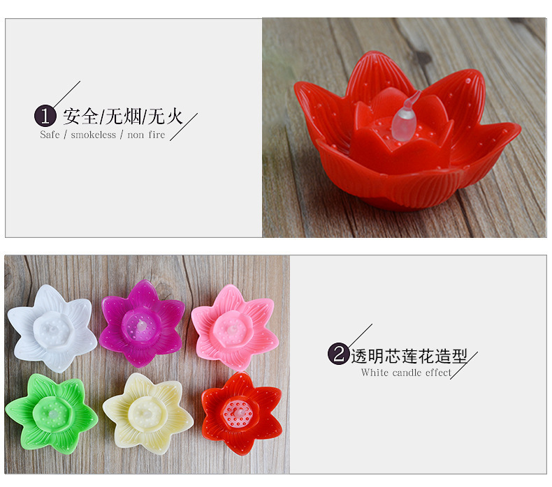 Factory direct supply of led electronic candles, blessing lotus lamps, Buddhist supplies, creative Buddha offering lamps, wholesale of small tea wax pic 5