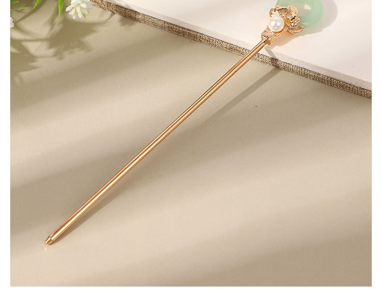 Ancient-style metal hairpins, Hanfu and ancient costume headwear, versatile for daily use, magic staff, coiled hair hairpins, Chinese-style peace pendant hairpins for women pic 9