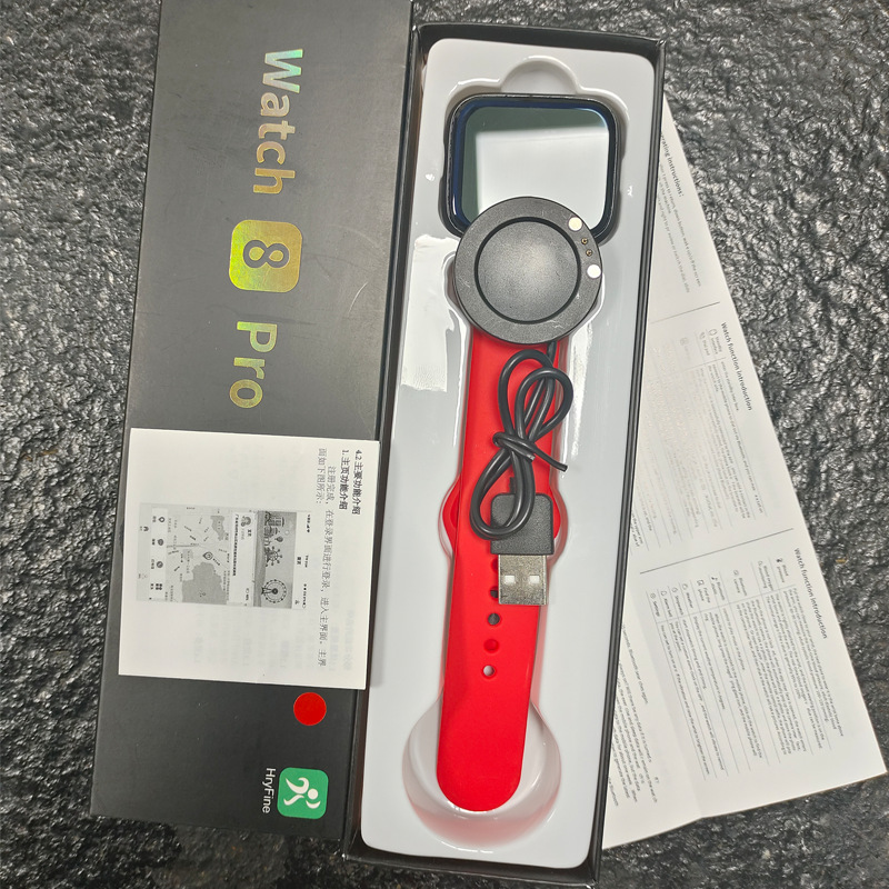 跨境外贸Watch8 Pro智能1.83屏蓝牙通话运动计步运动心率血压手表详情3