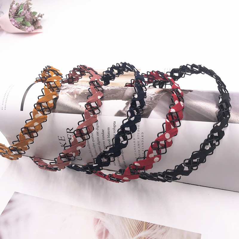 Korean style simple and versatile hair bands, steel wire wrapped fabric headbands, headbands, front press hair clips, night market 2-yuan store accessories supply pic 1