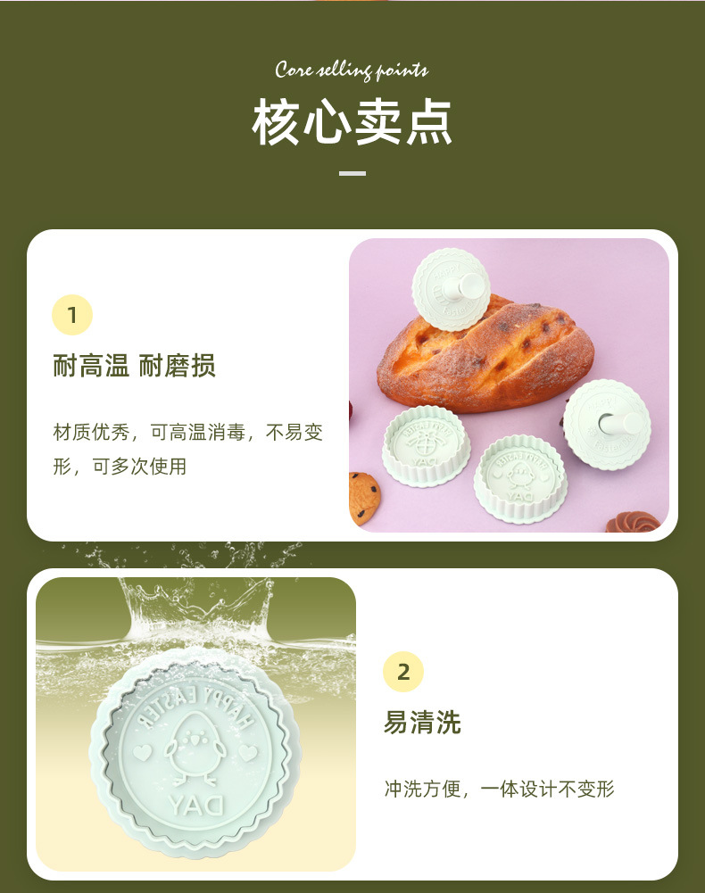 新品原创复活节快乐系列仿真饼干模具蛋糕模具家用烘焙工具3D辅食详情9