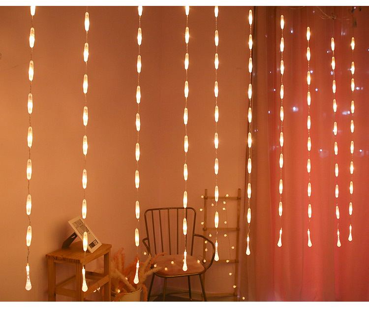 led水滴窗帘灯家居节日装饰灯户外防水冰条灯帐篷线灯装饰详情5