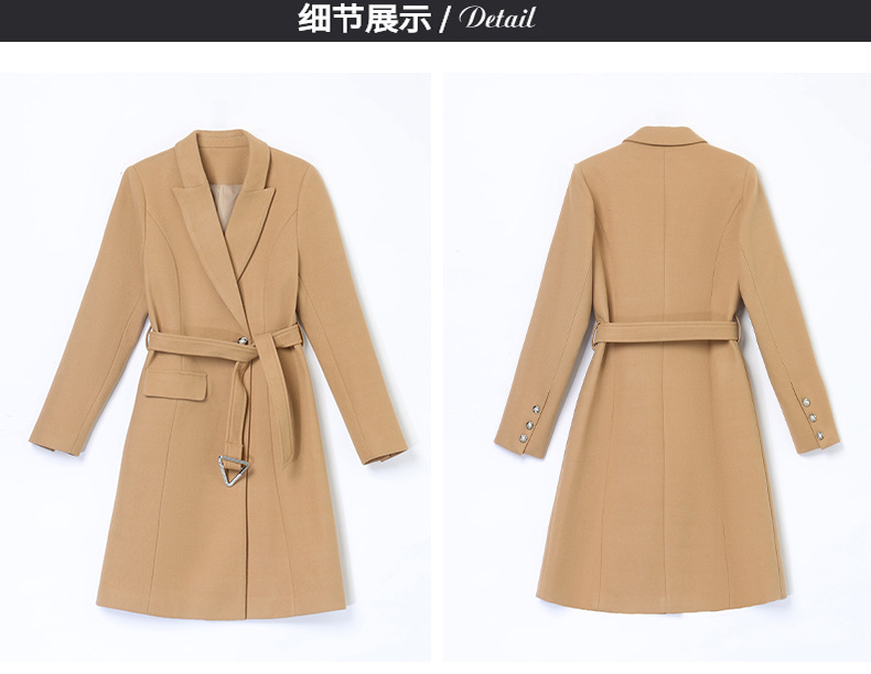 High-end woolen coat for women, mid-length, 2021 autumn/winter new style, fashionable and elegant, a slimming and form-fitting woolen coat for socialite pic 38