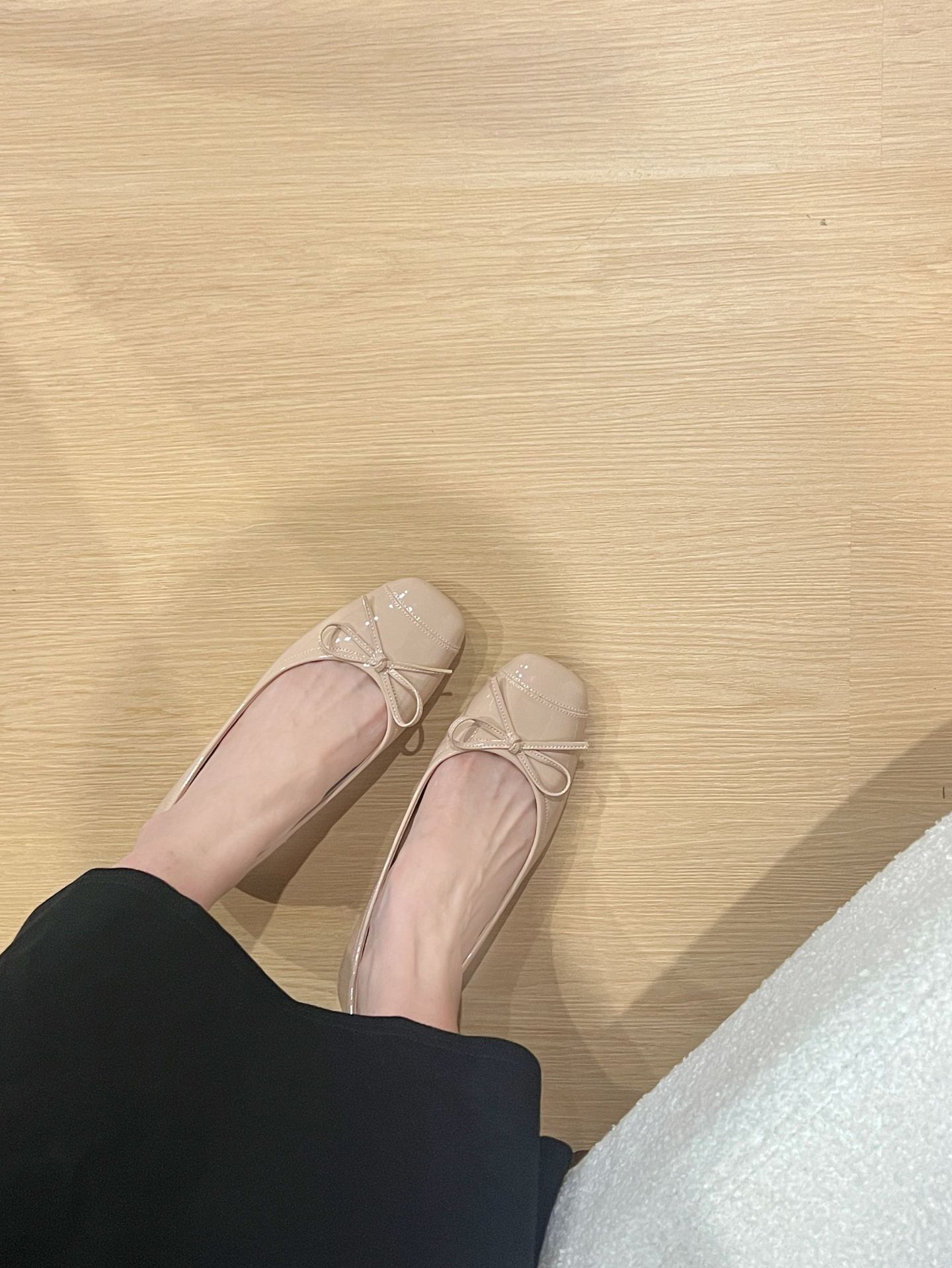 内增高女鞋蝴蝶结方头平底芭蕾鞋女款外穿甜美百搭大方浅口单鞋详情7