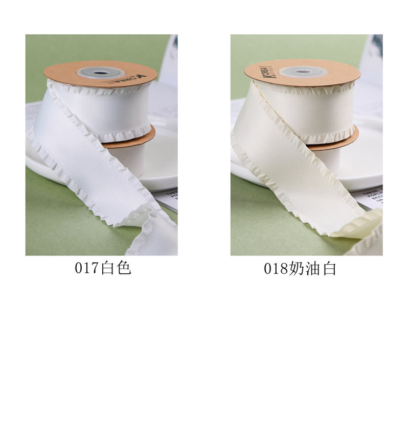 Classic thickened ruffled woven ribbon bow hair accessory clothing high-density wavy ribbon black fungus skirt hem satin ribbon pic 40