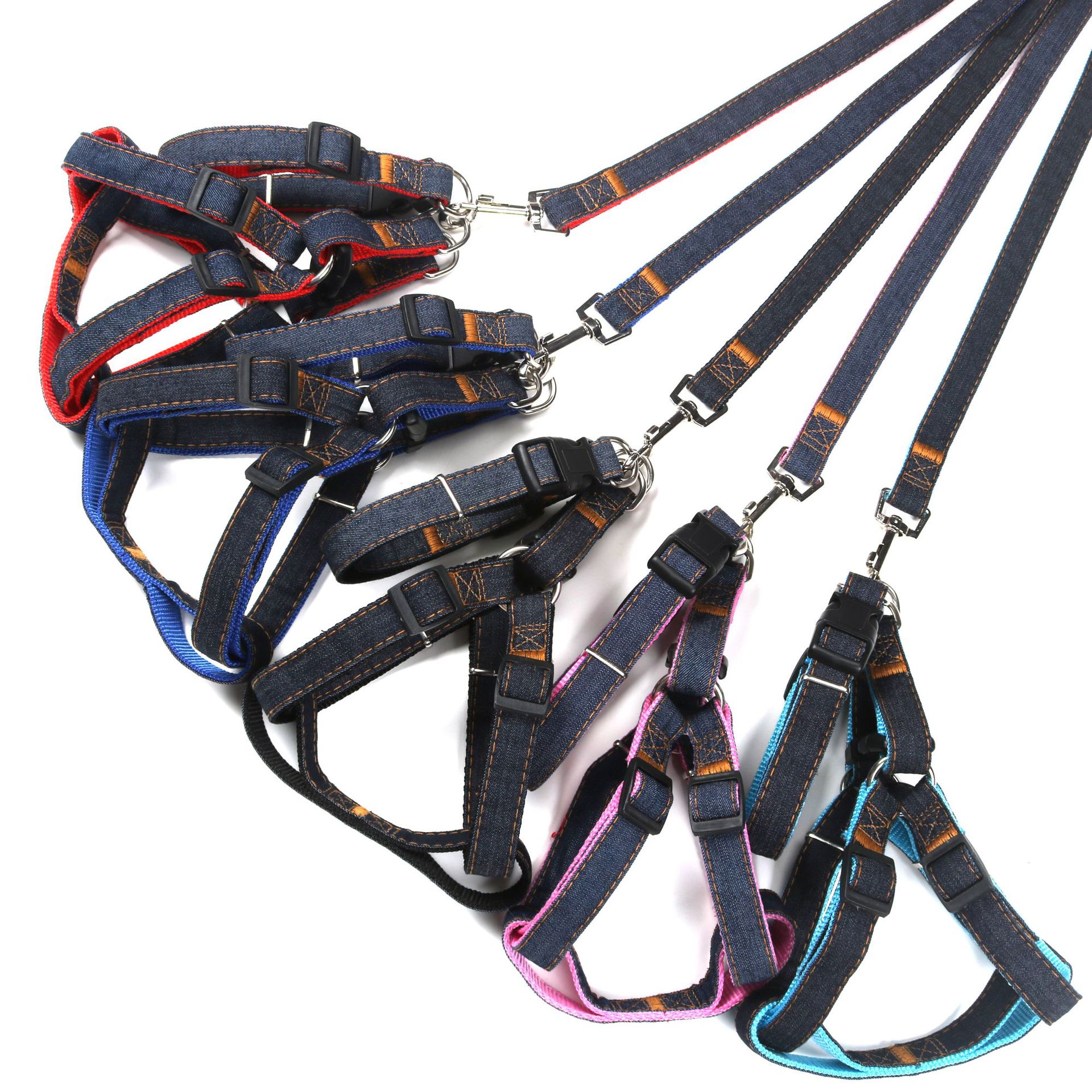 Pet supplies: dog leashes, denim leashes, chest straps, denim dog walking leashes, medium and small-sized dog chains pic 3