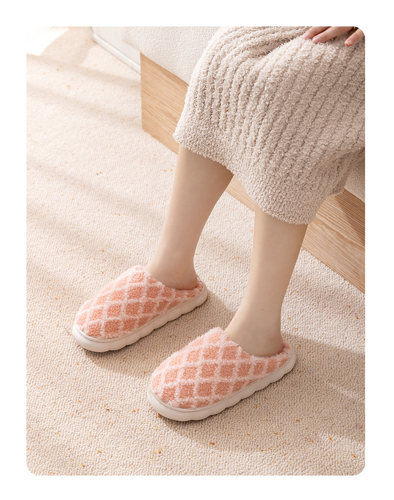 启达顺低价新款棉拖鞋 冬季家用室内家居情侣男女棉拖毛绒保暖拖详情13