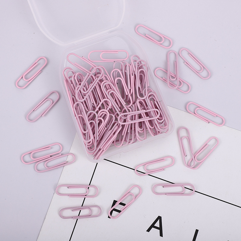 Ins-style macaron-colored paper clip set, box set, ball nails, I-shaped nails, dovetail clips, office binding, office wholesale pic 12