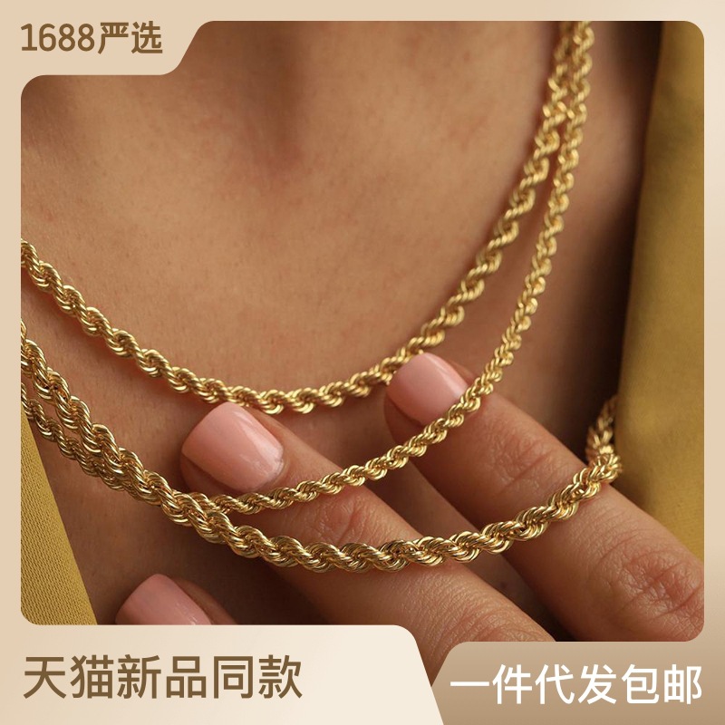 跨境亚马逊热卖时尚不锈钢脚链镀金不掉色钛钢脚饰高级感饰品批发详情1