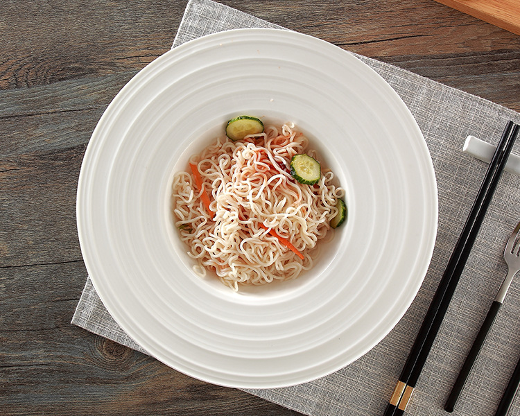 Creative Italian pasta plate, flying saucer plate, straw hat pasta, European deep plate, Western soup plate, 11-inch Western cuisine soup plate pic 9