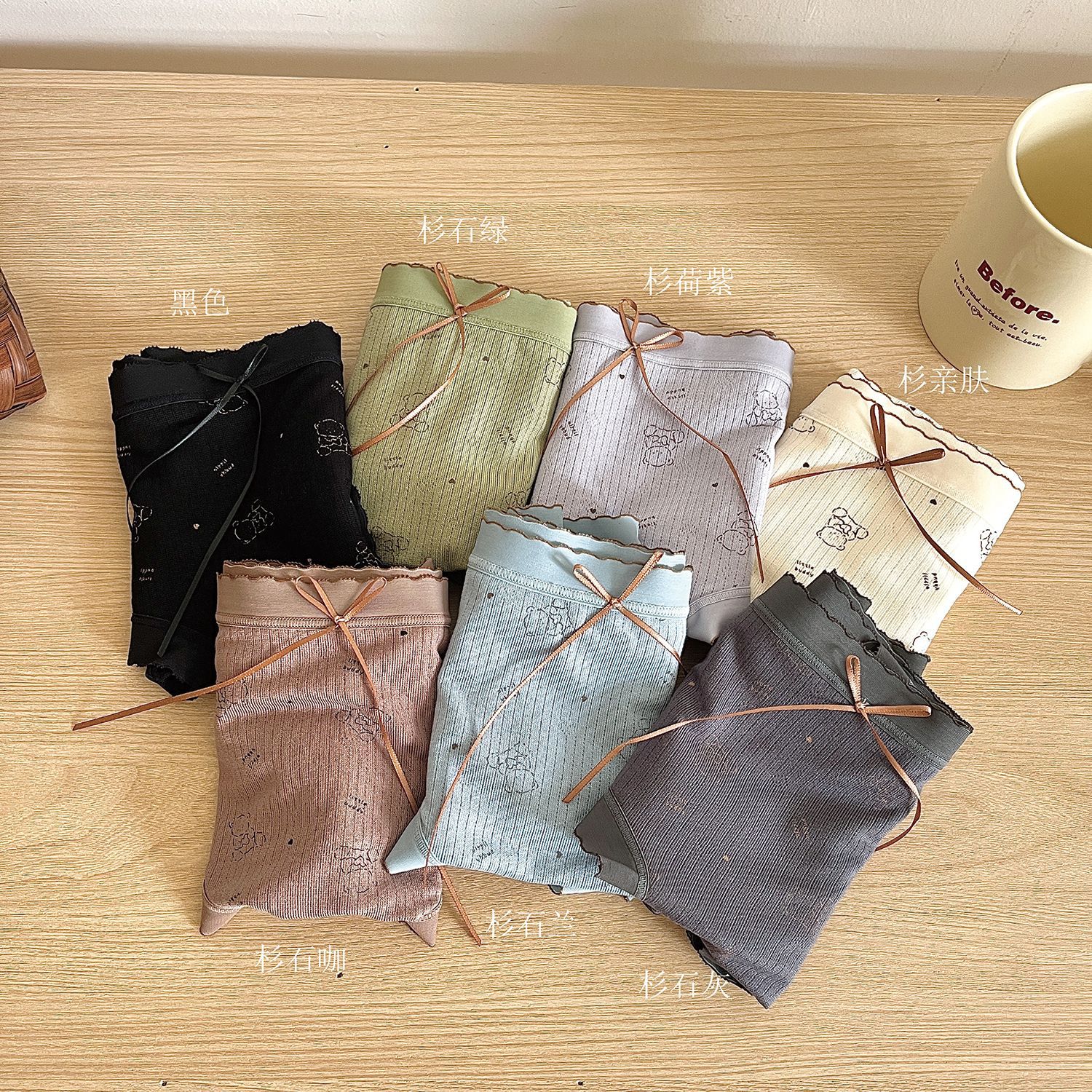 日系无感抑菌裆内裤少女学生蝴蝶结可爱中腰提臀舒适女士三角裤头详情4