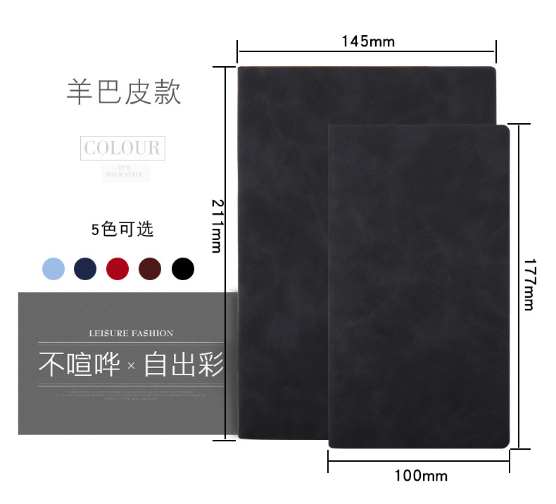 Customized b5 business wholesale notebook set, student planner soft leather gift, a5 notebook custom logo pic 12