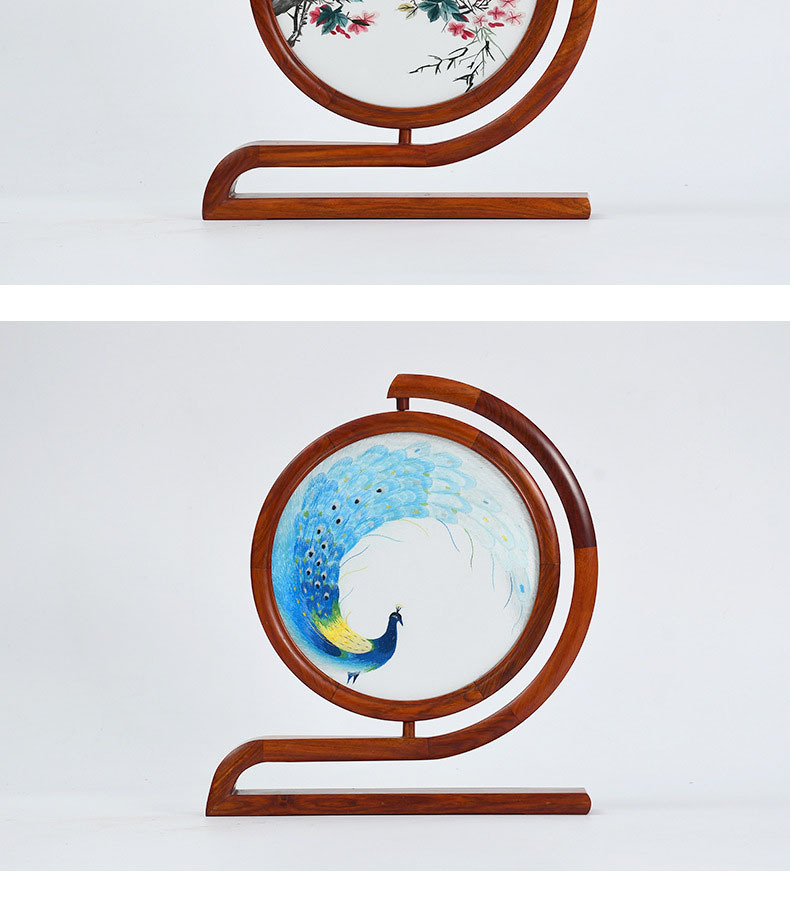 苏州刺绣摆件古风中式屏风手工苏绣台屏双面绣摆台中国风商务礼品1详情24