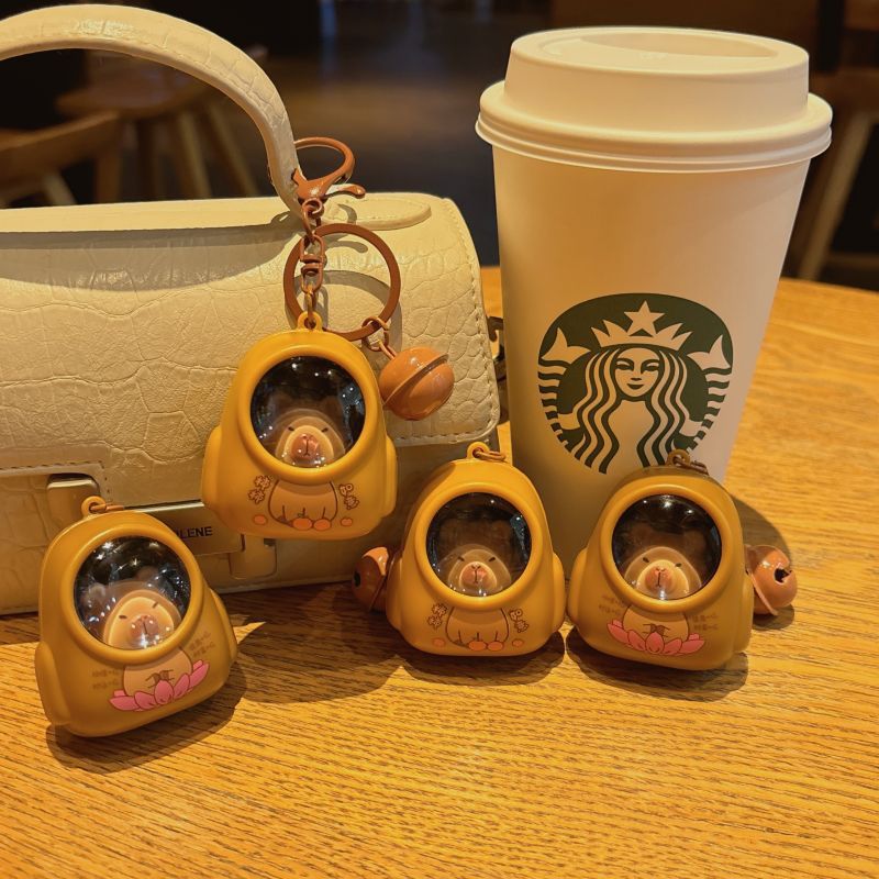 卡皮巴拉星空灯背包挂件发光书包情侣礼物挂饰迷你可爱背包钥匙扣详情1