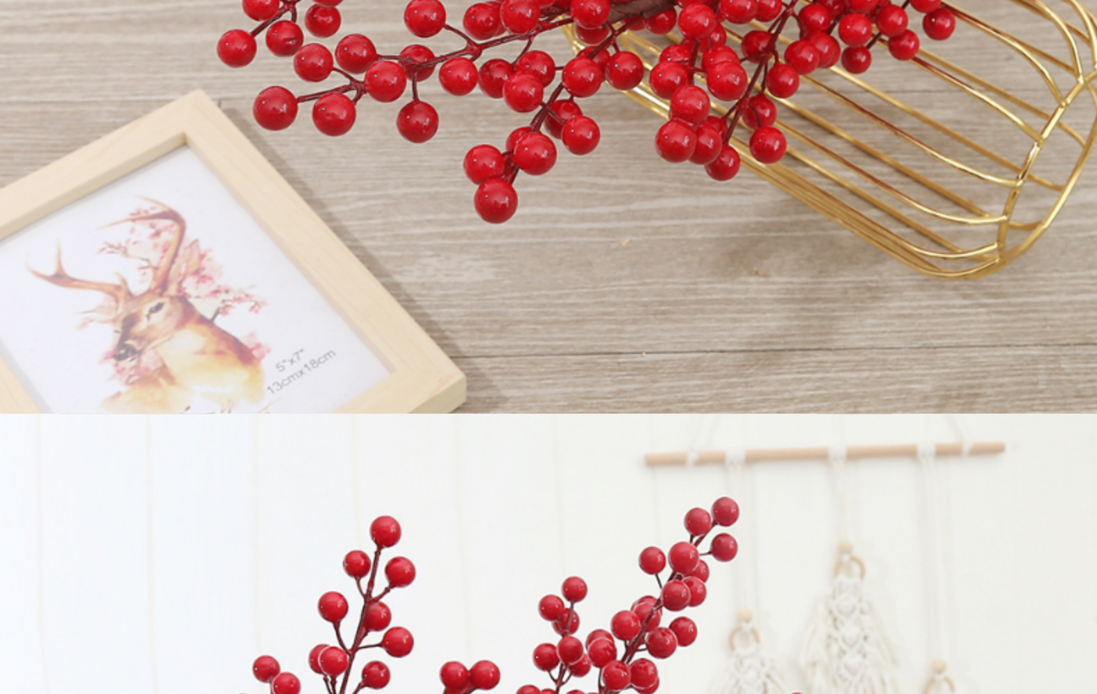 仿真红果子发财果年宵花花材冬青果福桶仿真花新年家居装饰摆件详情18