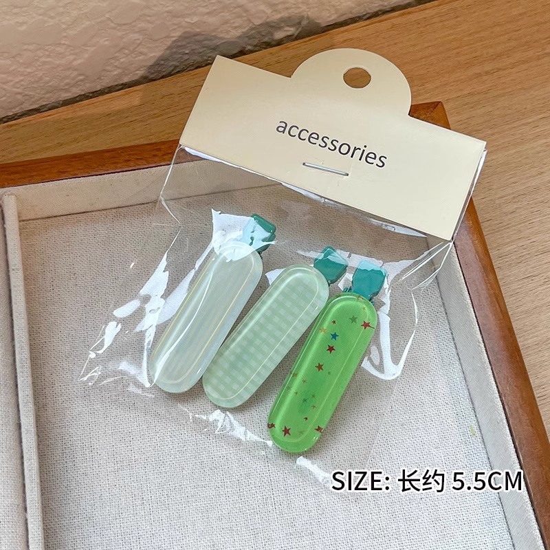 果冻格纹发夹女多巴胺彩色套装鸭嘴夹蝴蝶结碎发发卡侧边刘海边夹详情41