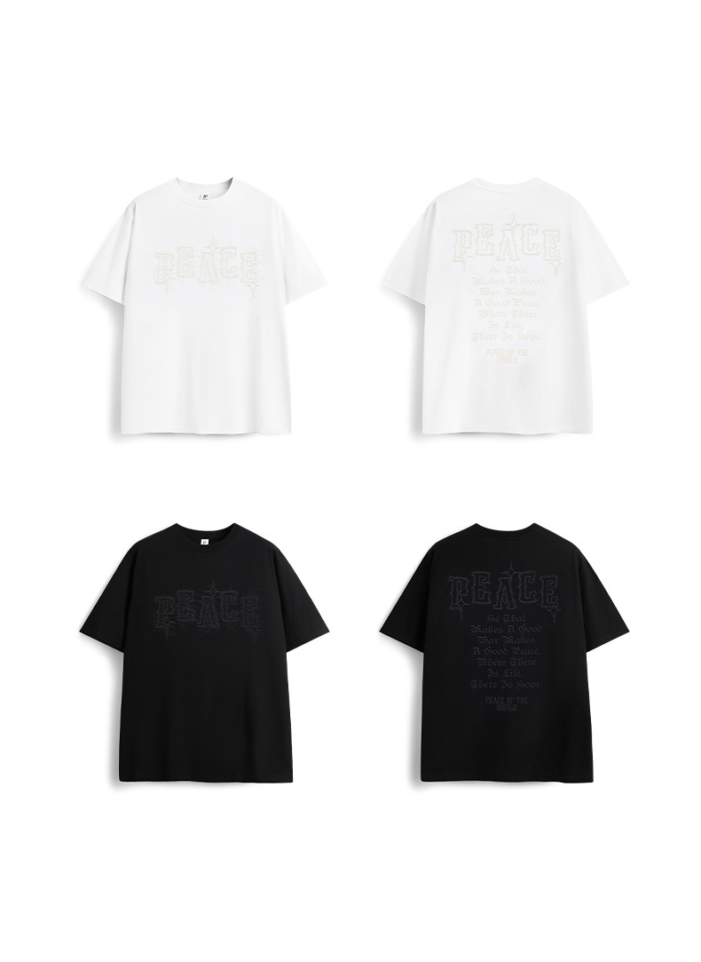 INF男装|美式泡沫发泡印花T恤2024春夏新品潮牌街头宽松短袖男士详情15