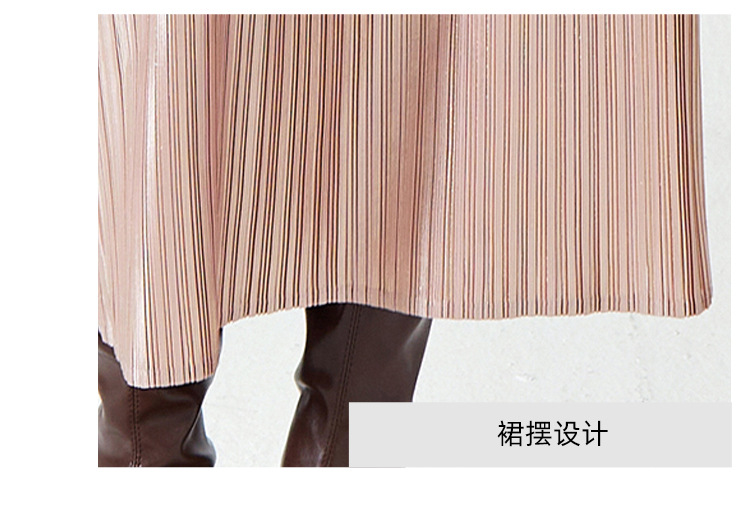 高档礼服三宅时尚连衣裙热卖新款法式收腰高弹褶皱气质优雅长裙子详情38