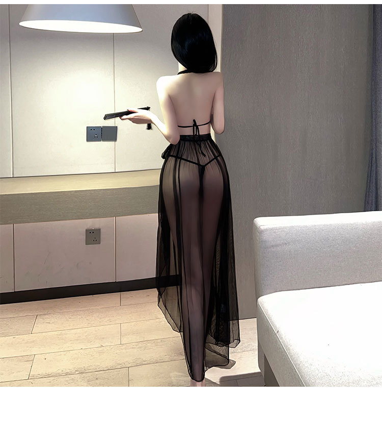 情趣内衣女性感蕾丝连体衣透视网纱诱惑系带睡裙套装详情12