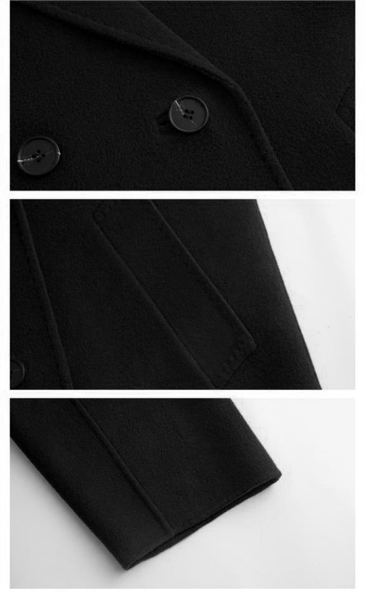 反季驼色呢子双面羊绒大衣女中长款2022年秋冬季韩系温柔毛呢外套详情9