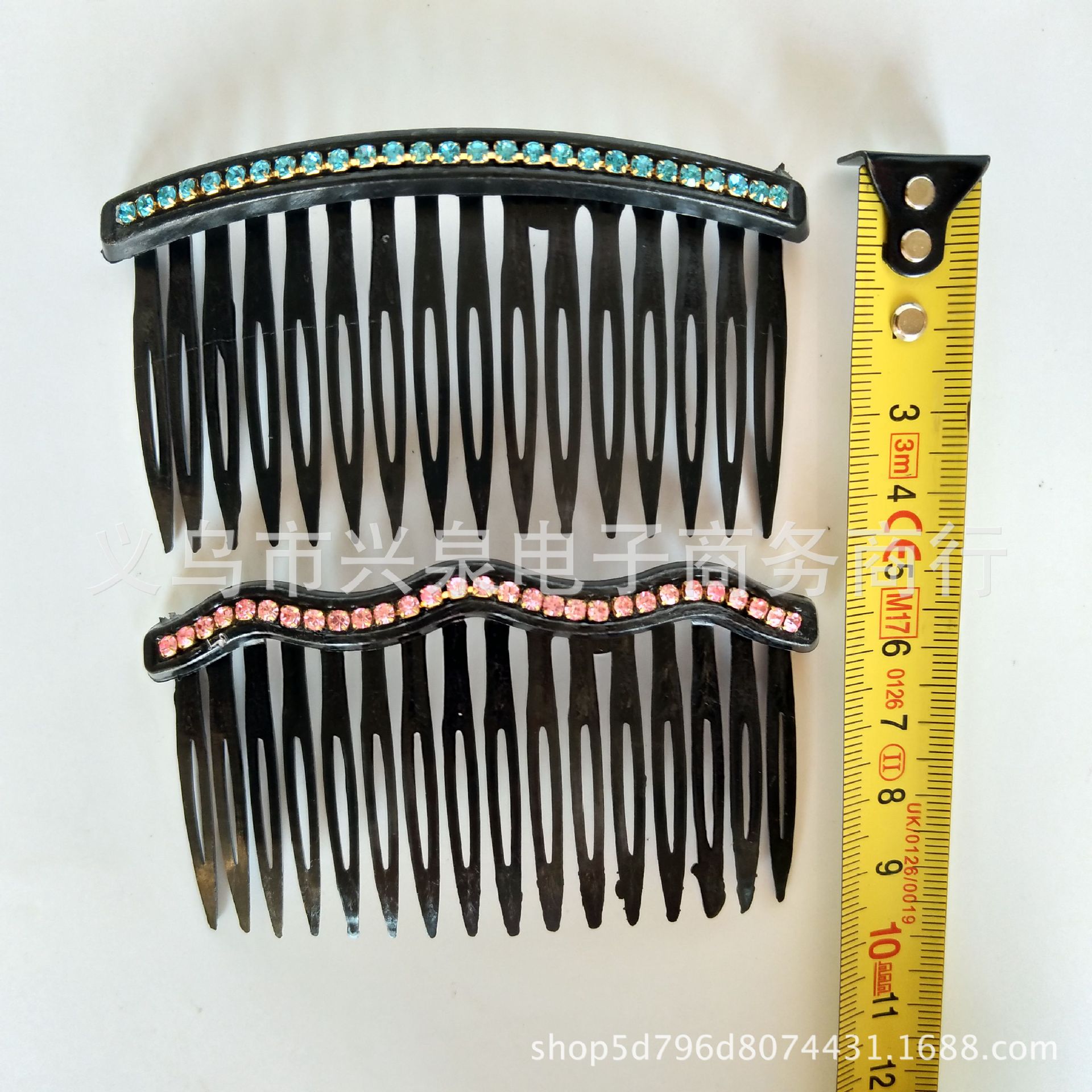 Special batch of 1-yuan accessories for single-row hair combs with diamonds and straight or wavy hair clips pic 5