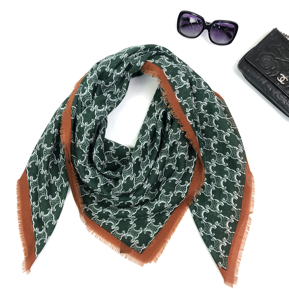 新款欧美跨境专供130cm时尚百搭印花大方巾 披肩围巾 工厂批发 空调保暖详情10