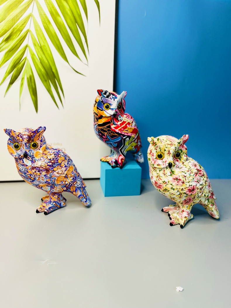 猫头鹰摆件庭院客厅家居电视柜酒柜桌面装饰树脂工艺品家居装饰品详情43